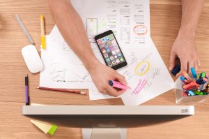 student studying at desk